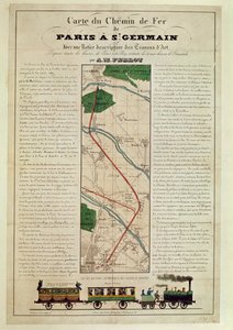 Mappa della ferrovia da Parigi a St. Germain, di A.M. Perrot, 26 agosto 1837